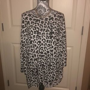 3/4 Qtr Sleeve Cheetah Print Shirt